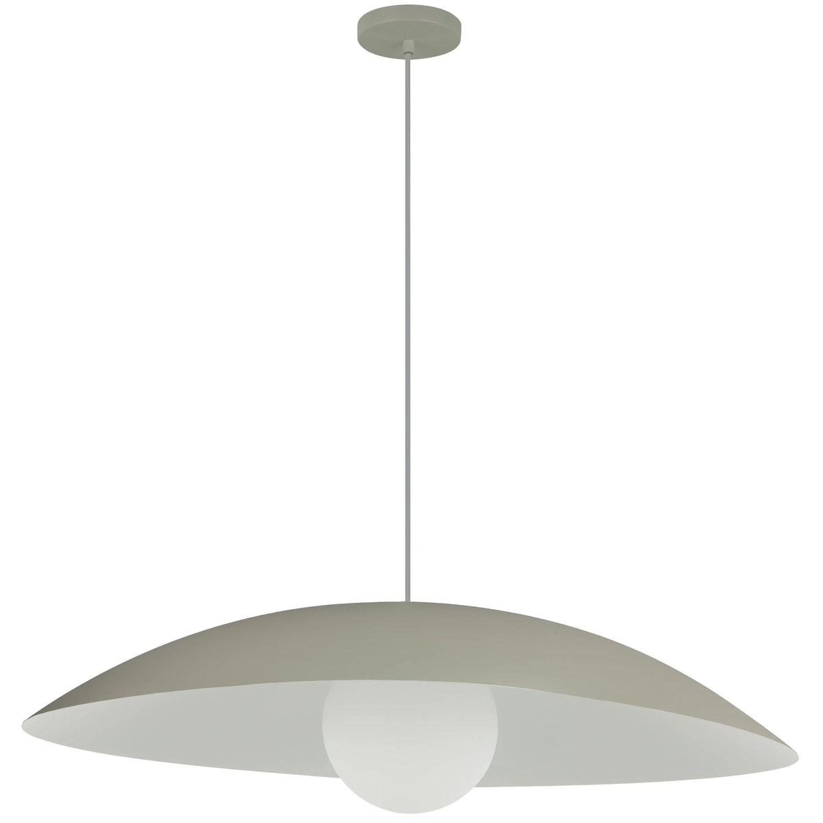 Dainolite 1 Light Pendant, Matte Linen w/ Opal Glass