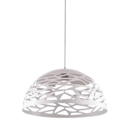 Dainolite 1 Light Pendant, Matte White Finish