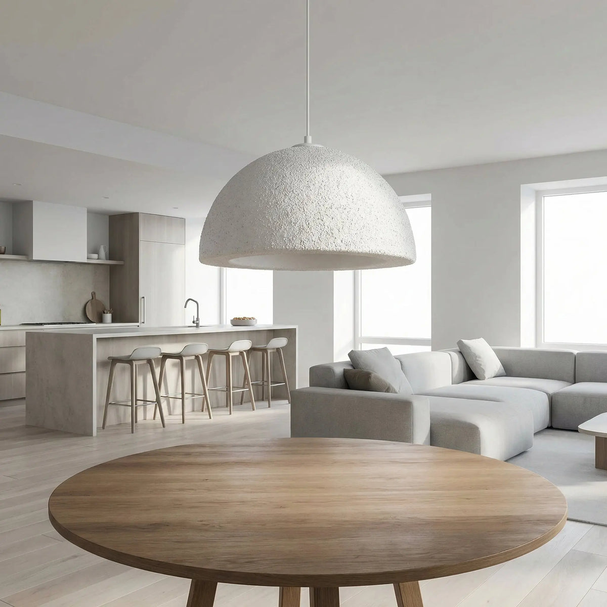 Dainolite 1 Light Pendant, Matte White