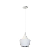 Dainolite 1 Light Pendant, Matte White / Silver
