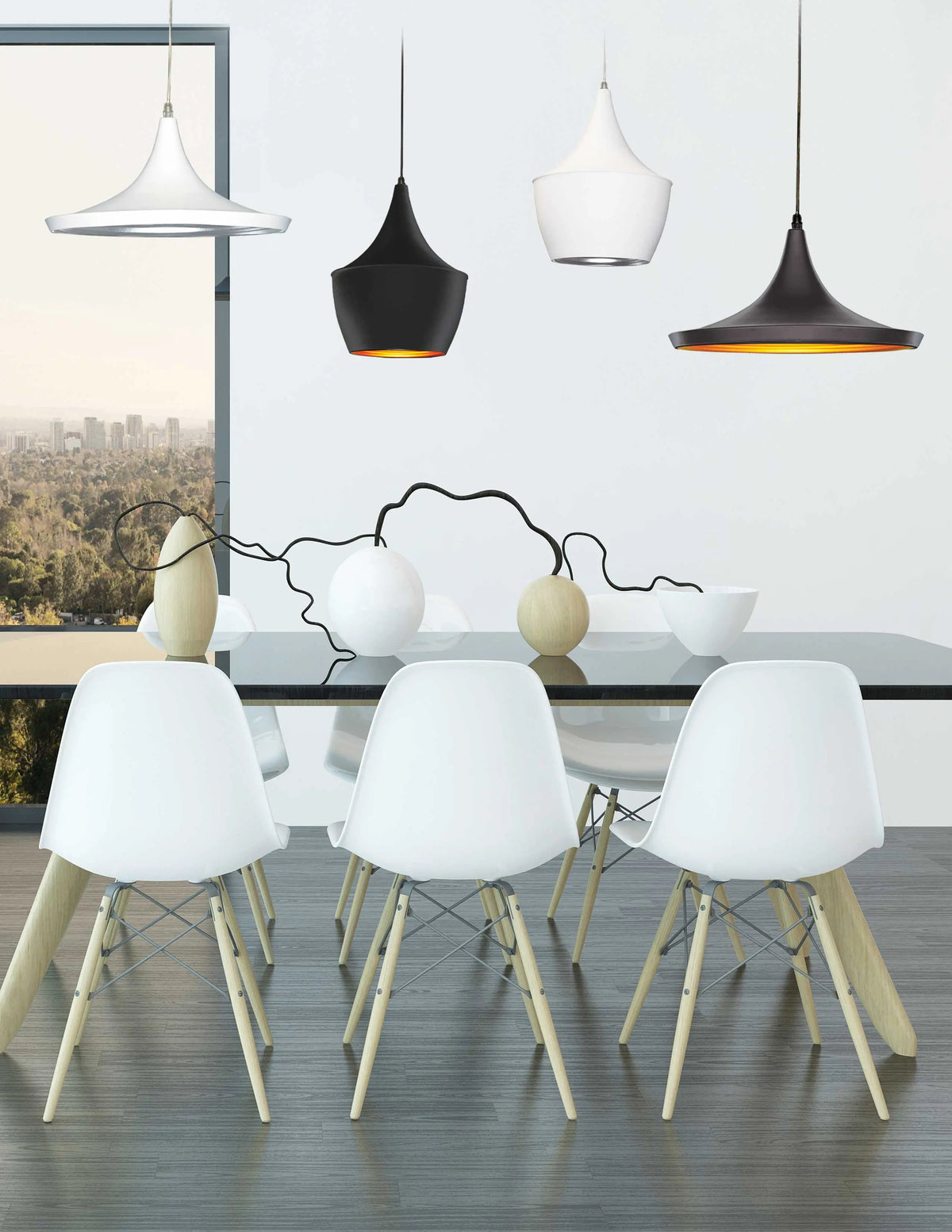 Dainolite 1 Light Pendant, Matte White / Silver