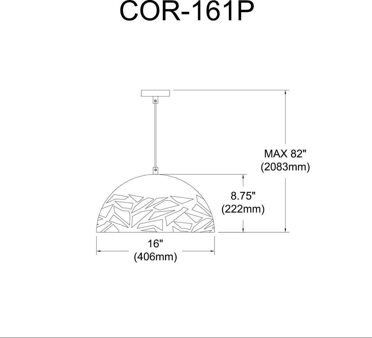 Dainolite 1 Light Pendant, Millstone Finish