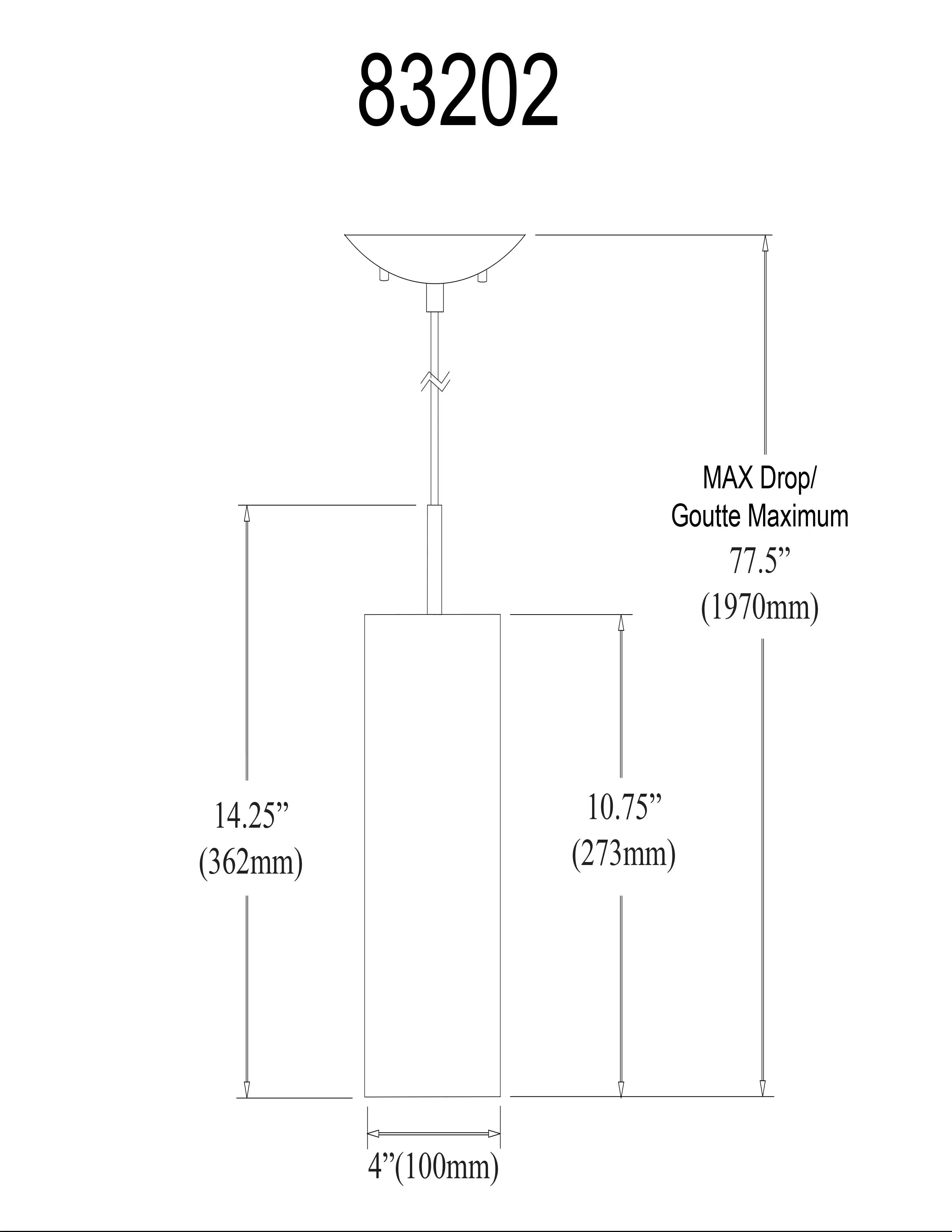 Dainolite 1 Light Pendant, Satin Chrome, White Frosted Glass