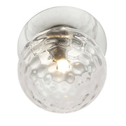 Dainolite 1 Light Polished Chrome Incandescent Wall Sconce with Hammered Glass Globe