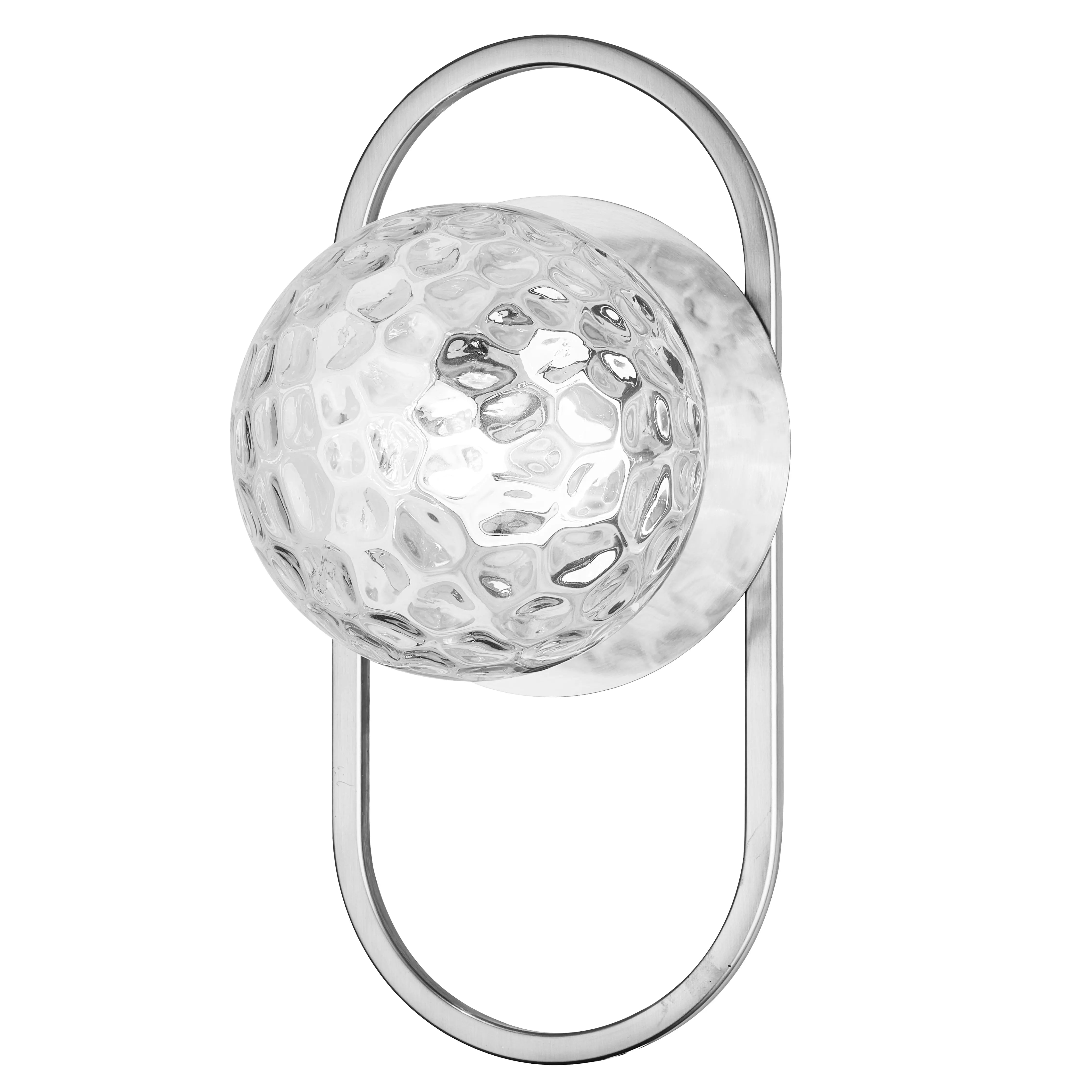 Dainolite 1 Light Polished Chrome Wall Sconce w/ Clear Hammered Glass