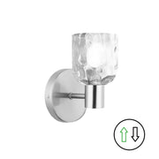 Dainolite 1 Light Polished Chrome Wall Sconce w/ Clear Water Glass