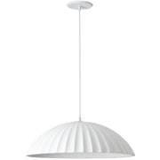 Dainolite 1 Light Ribbed Dome Pendant, Matte White