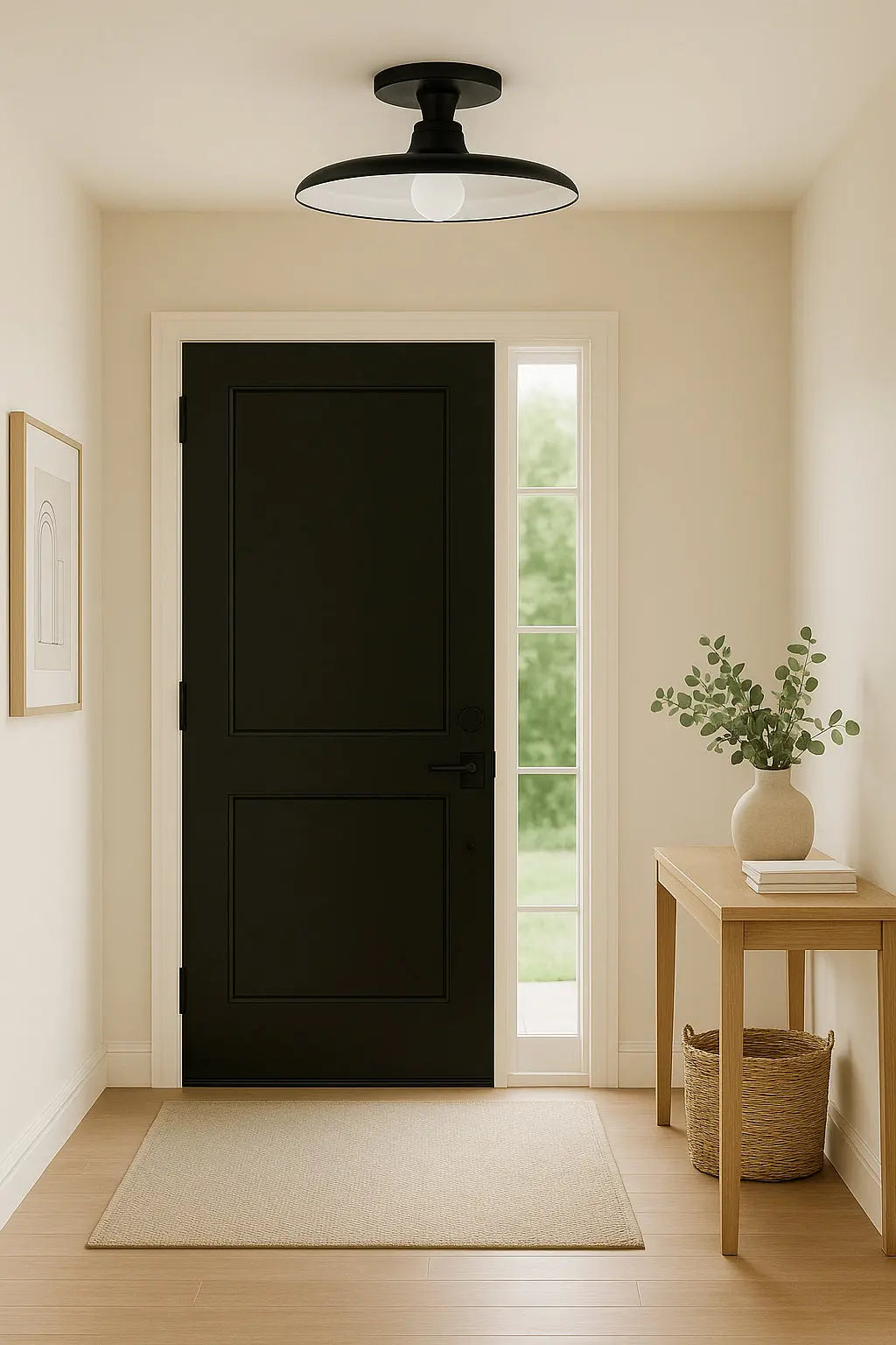 Dainolite 1 Light Semi-Flush Mount in Matte Black