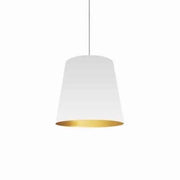 Dainolite 1 Light Tapered Drum Pendant with White on Gold Shade
