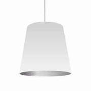 Dainolite 1 Light Tapered Drum Pendant with White on Silver Shade
