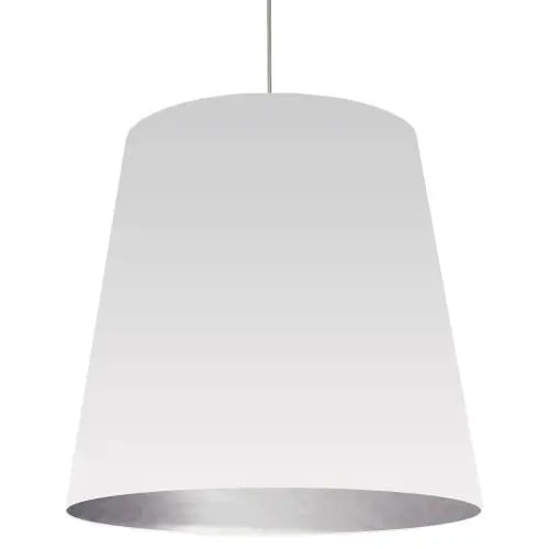 Dainolite 1 Light Tapered Drum Pendant with White on Silver Shade