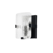 Dainolite 1 Light Wall Sconce in Matte Black w/ Clear Textured Glass