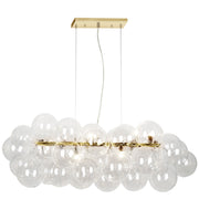 Dainolite 10 Light Halogen Horizontal Pendant, Aged Brass with Clear Glass