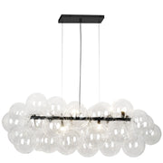 Dainolite 10 Light Halogen Horizontal Pendant, Matte Black with Clear Glass