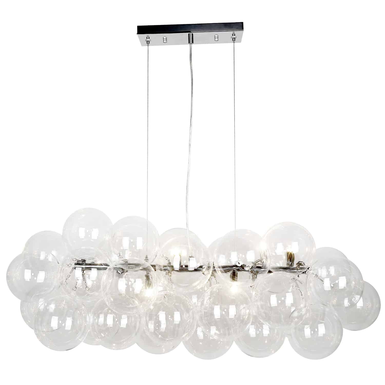 Dainolite 10 Light Halogen Horizontal Pendant, Polished Chrome with Clear Glass