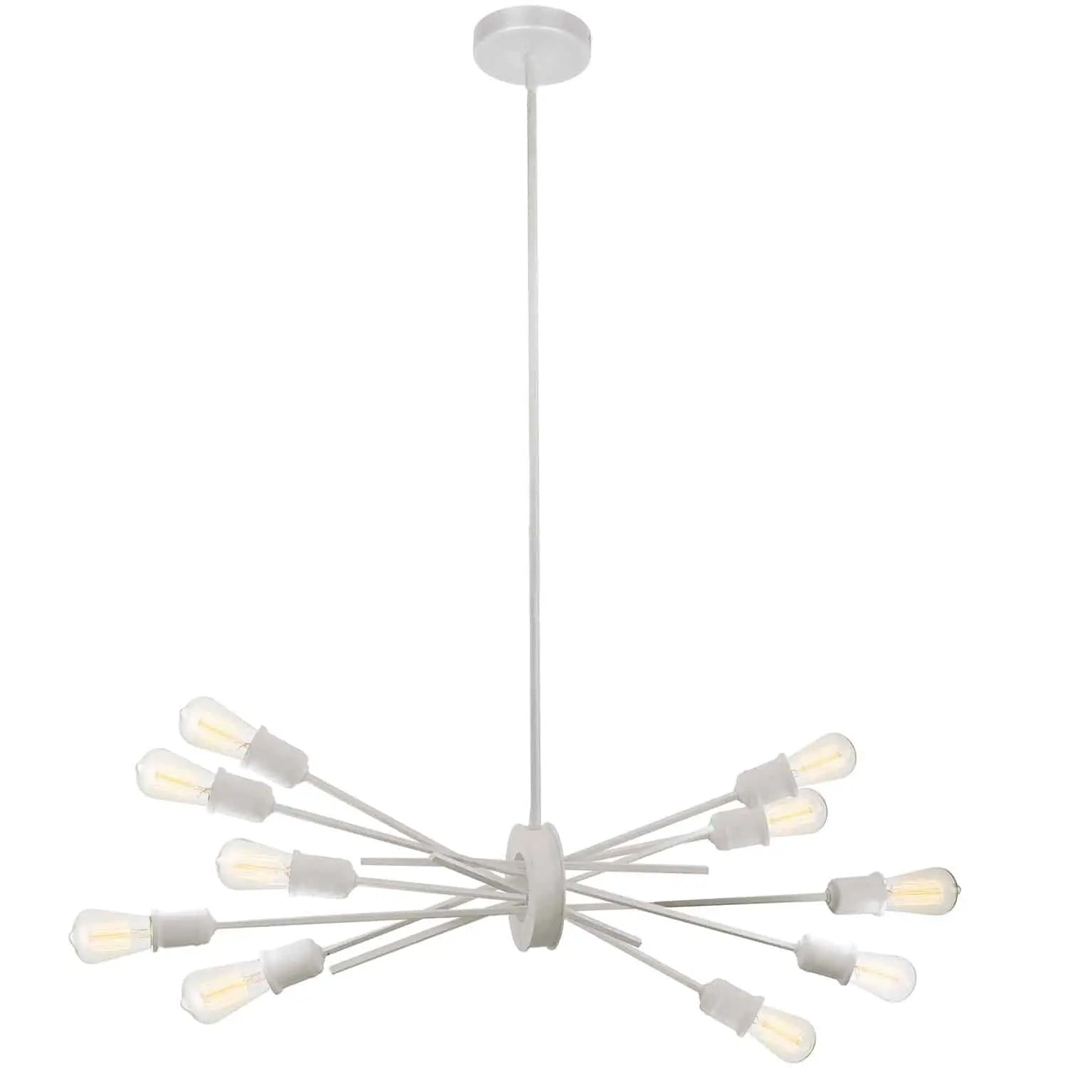 Dainolite 10 Light Incandescent Horizontal Pendant Matte White Finish