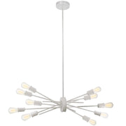 Dainolite 10 Light Incandescent Horizontal Pendant Matte White Finish