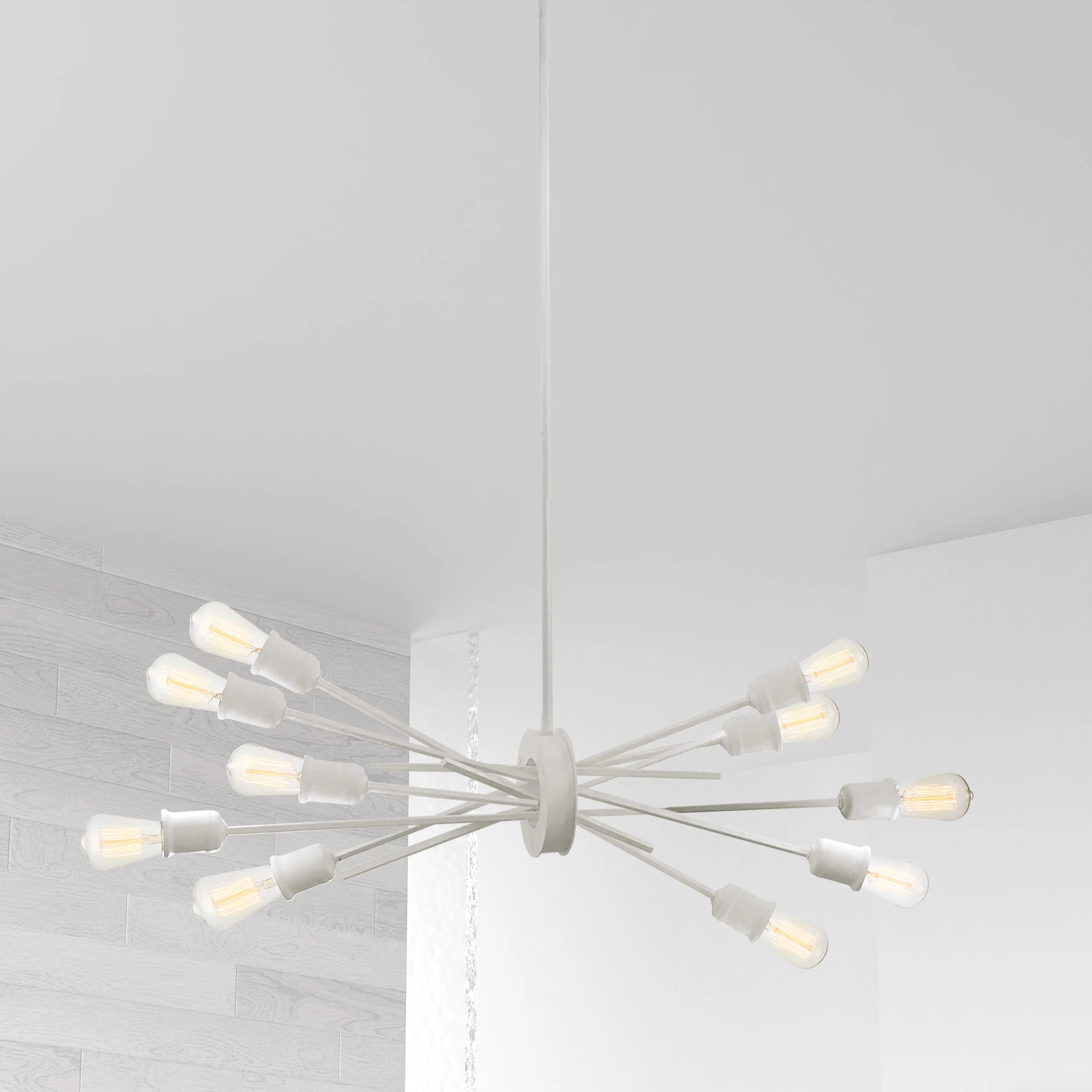 Dainolite 10 Light Incandescent Horizontal Pendant Matte White Finish