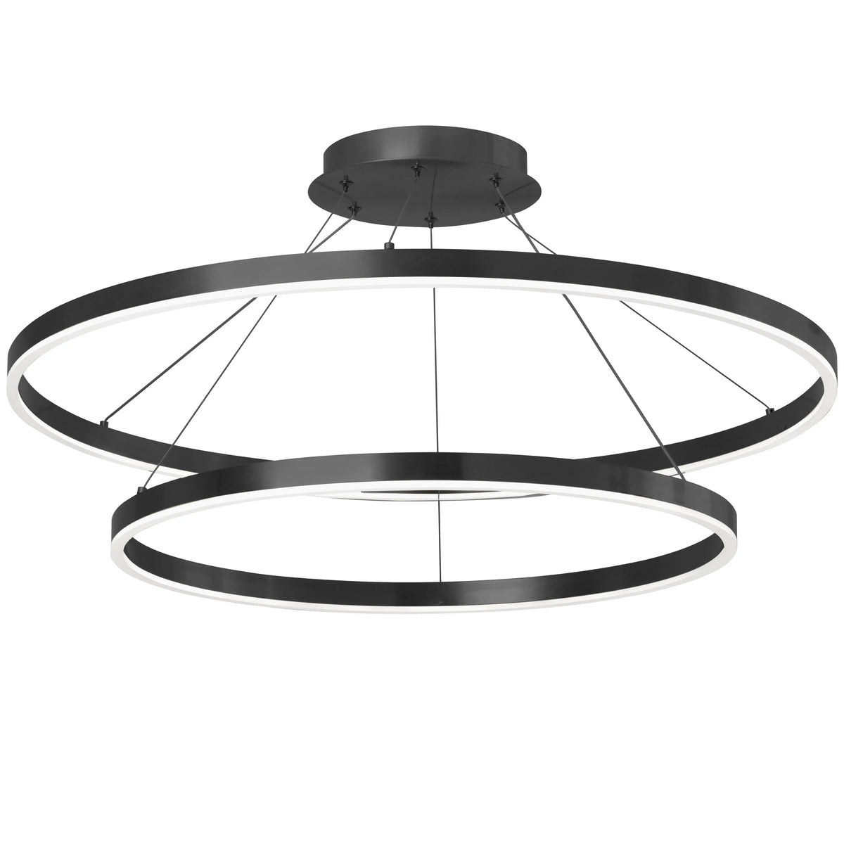 Dainolite 103W Chandelier, Matte Black with White Acrylic Diffuser