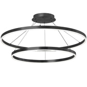 Dainolite 103W Colour Changing Temperature Chandelier, Matte Black with White Acrylic Diffuser