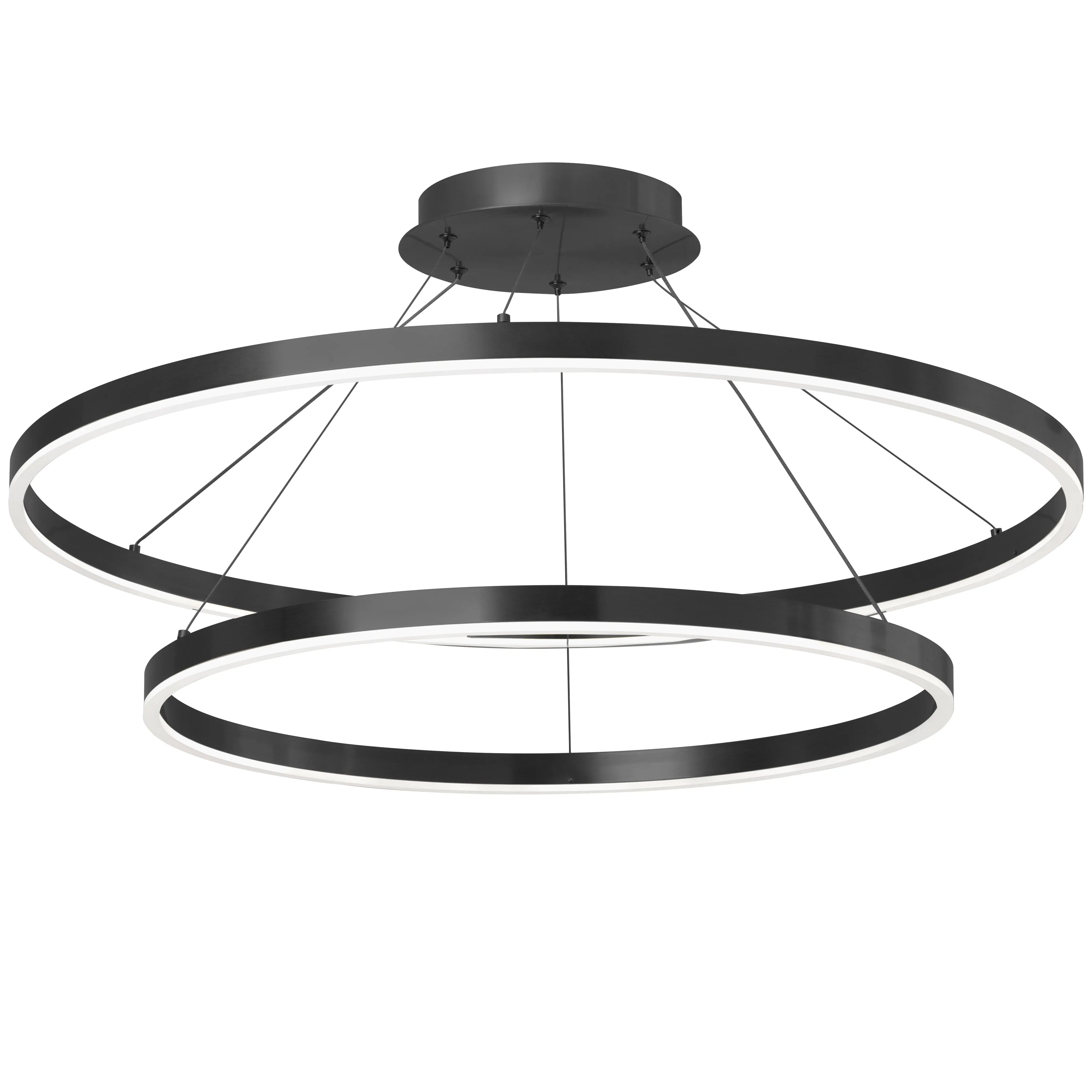 Dainolite 103W Colour Changing Temperature Chandelier, Matte Black with White Acrylic Diffuser