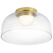 Dainolite 10W LED Nadine Flush Mount Aged Brass w/ Clear Glass