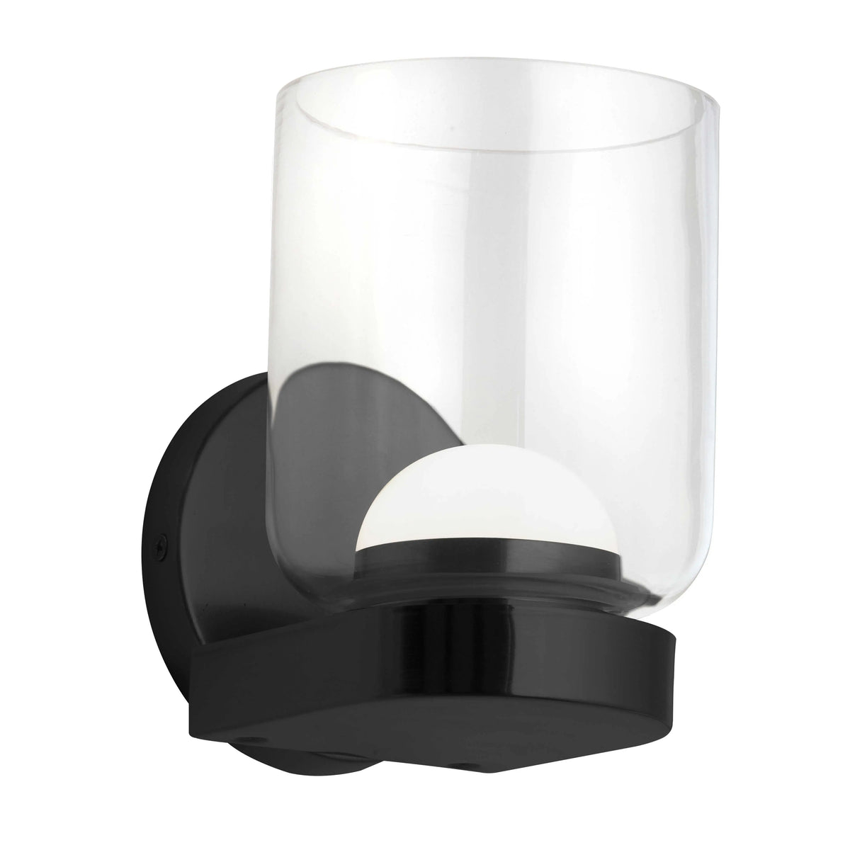 Dainolite 10W LED Nadine Wall Sconce Matte Black w/ Clear Glass