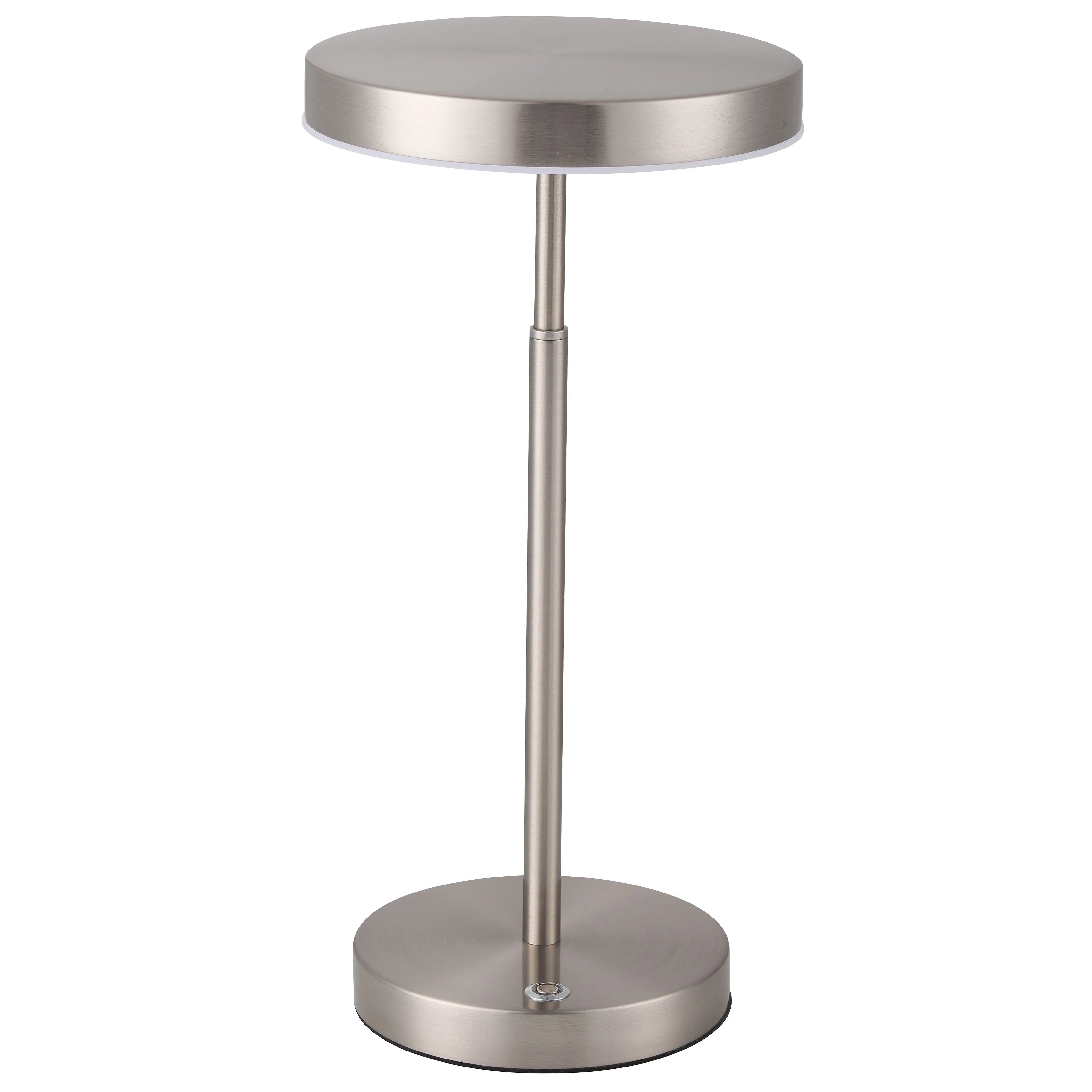 Dainolite 10W Table Lamp, Satin Nickel w/ White Acrylic Diffuser