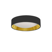 Dainolite 11" Light Flush Mount Fixture Black/Gold Shade CFLD-1114-698