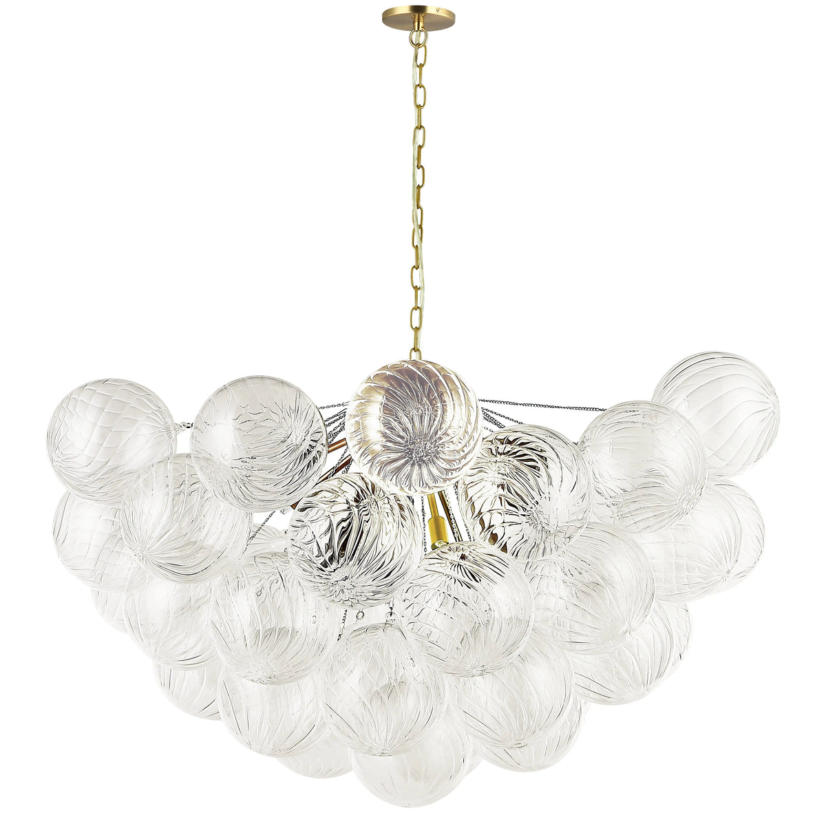 Dainolite 12 Light Aged Brass Chandelier w/ Clear Spiral Glass