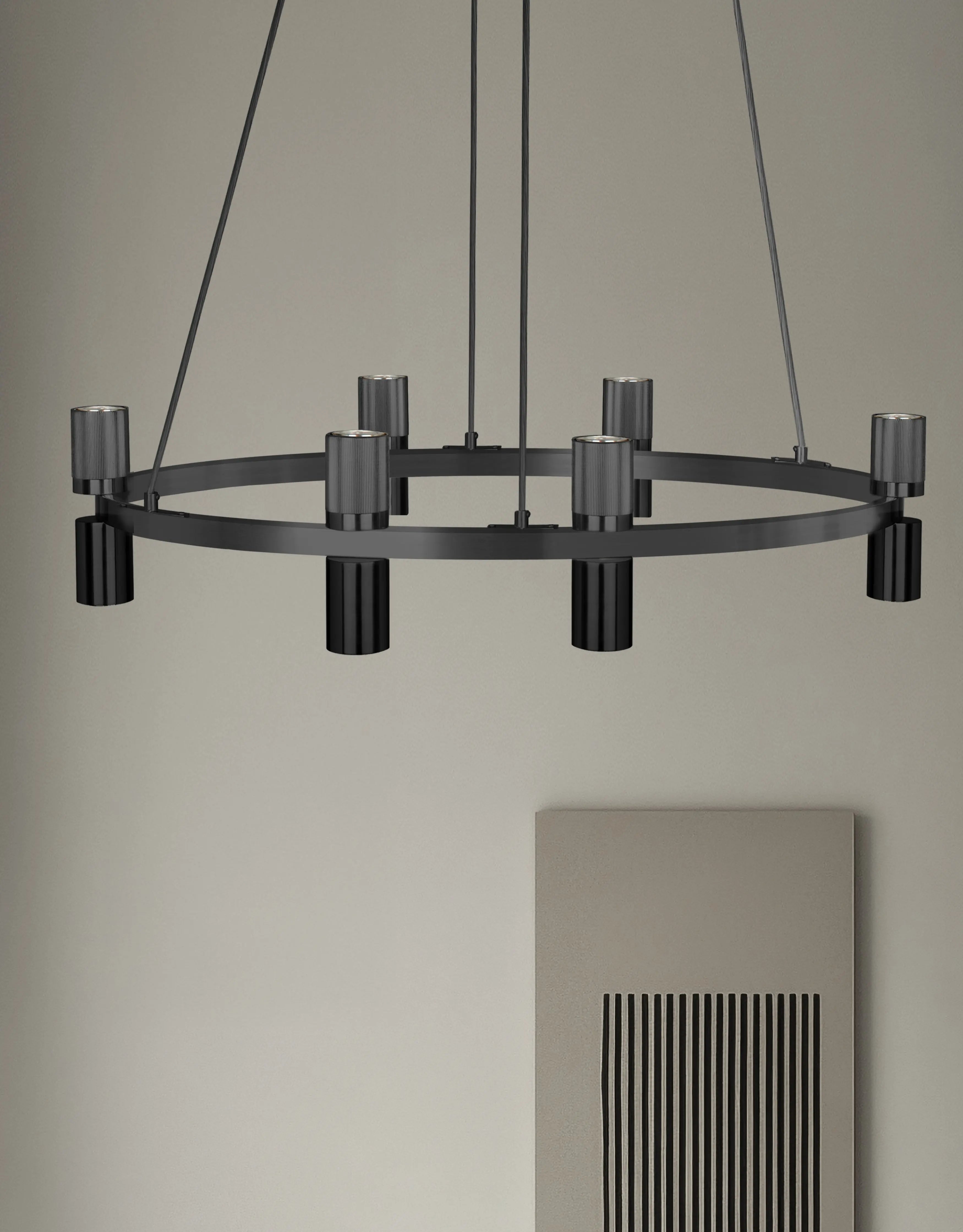 Dainolite 12 Light Chandelier in Matte Black