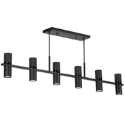 Dainolite 12 Light Horizontal Chandelier in Matte Black