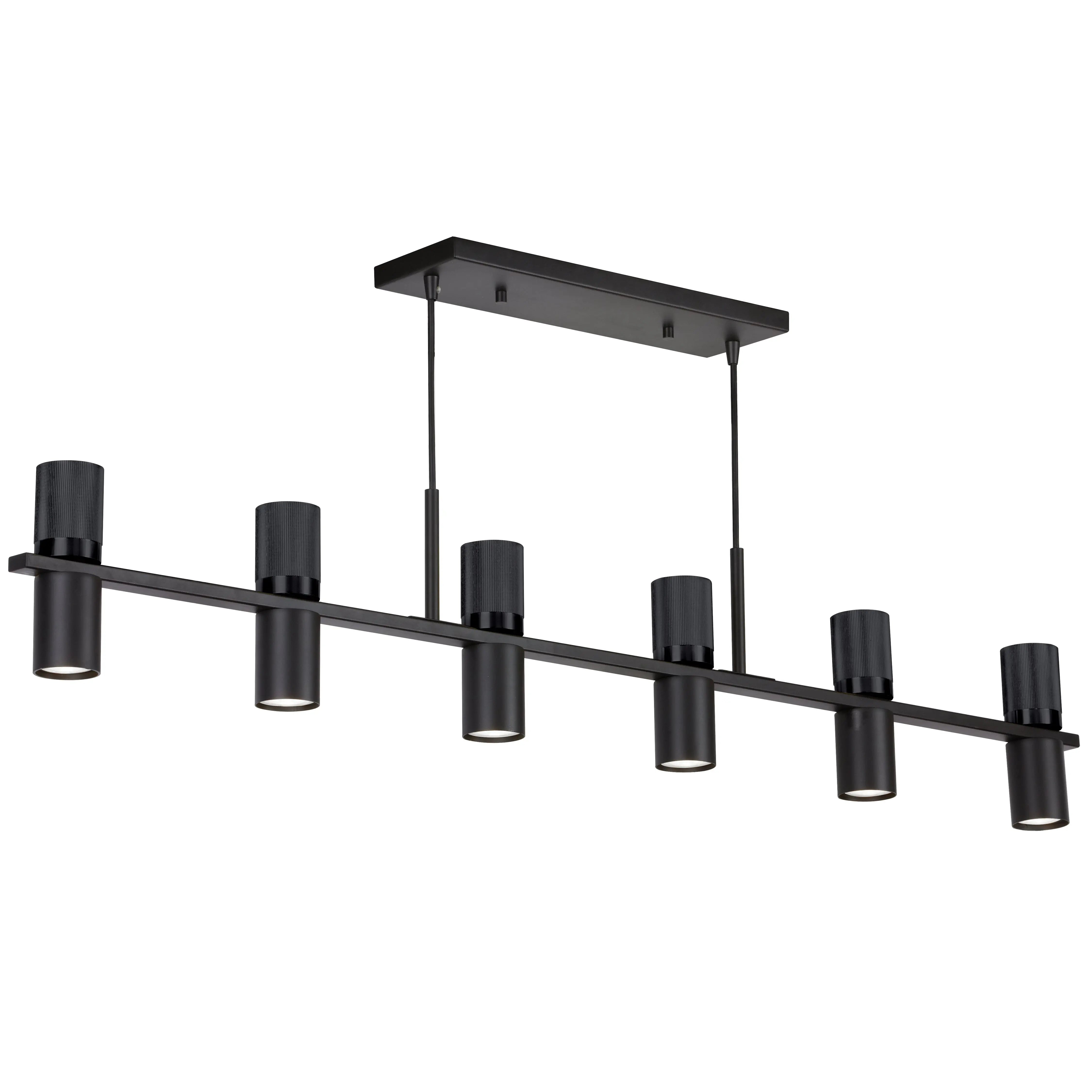 Dainolite 12 Light Horizontal Chandelier in Matte Black