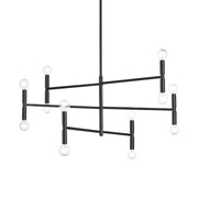 Dainolite 12 Light Incandescent Matte Black Chandelier