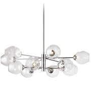 Dainolite 12 Light Round Pendant, Polished Chrome Finish with Clear Glass