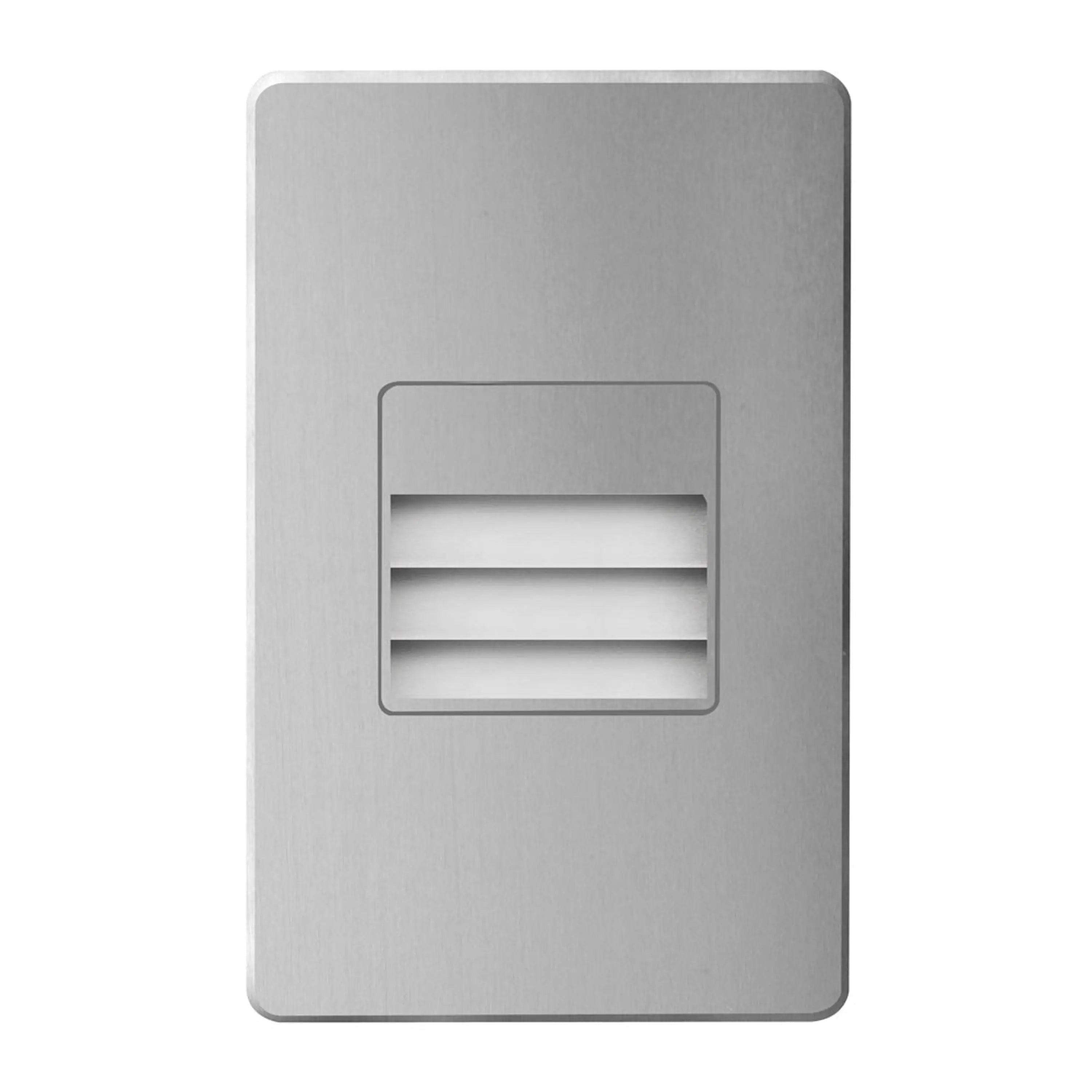 Dainolite 120VAC input, L125mmxW78mmxH37mm, 2700K, 3.3W IP65, Brushed Aluminum Wall LED Light with Louver.