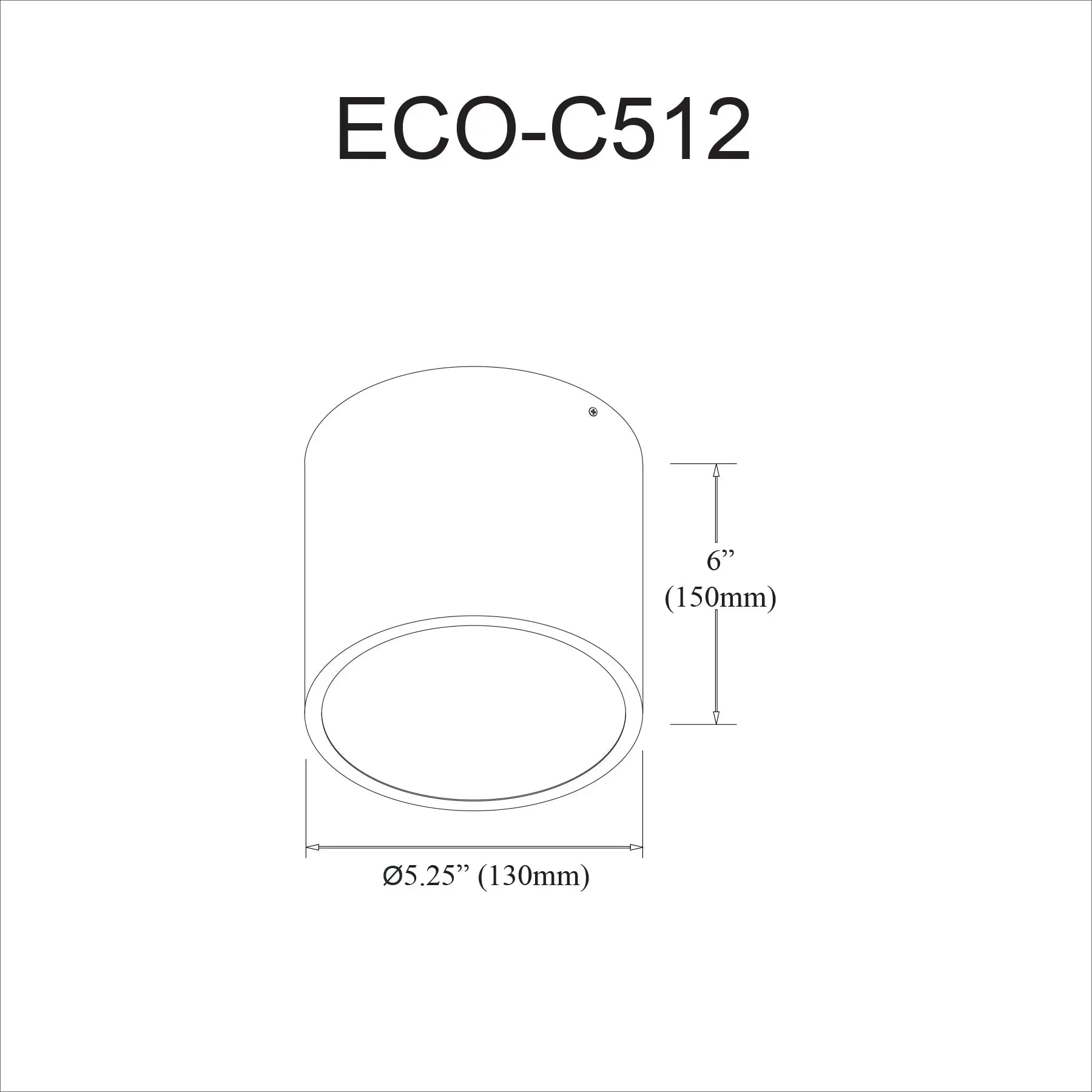Dainolite 12W Flush Mount, Matte Black