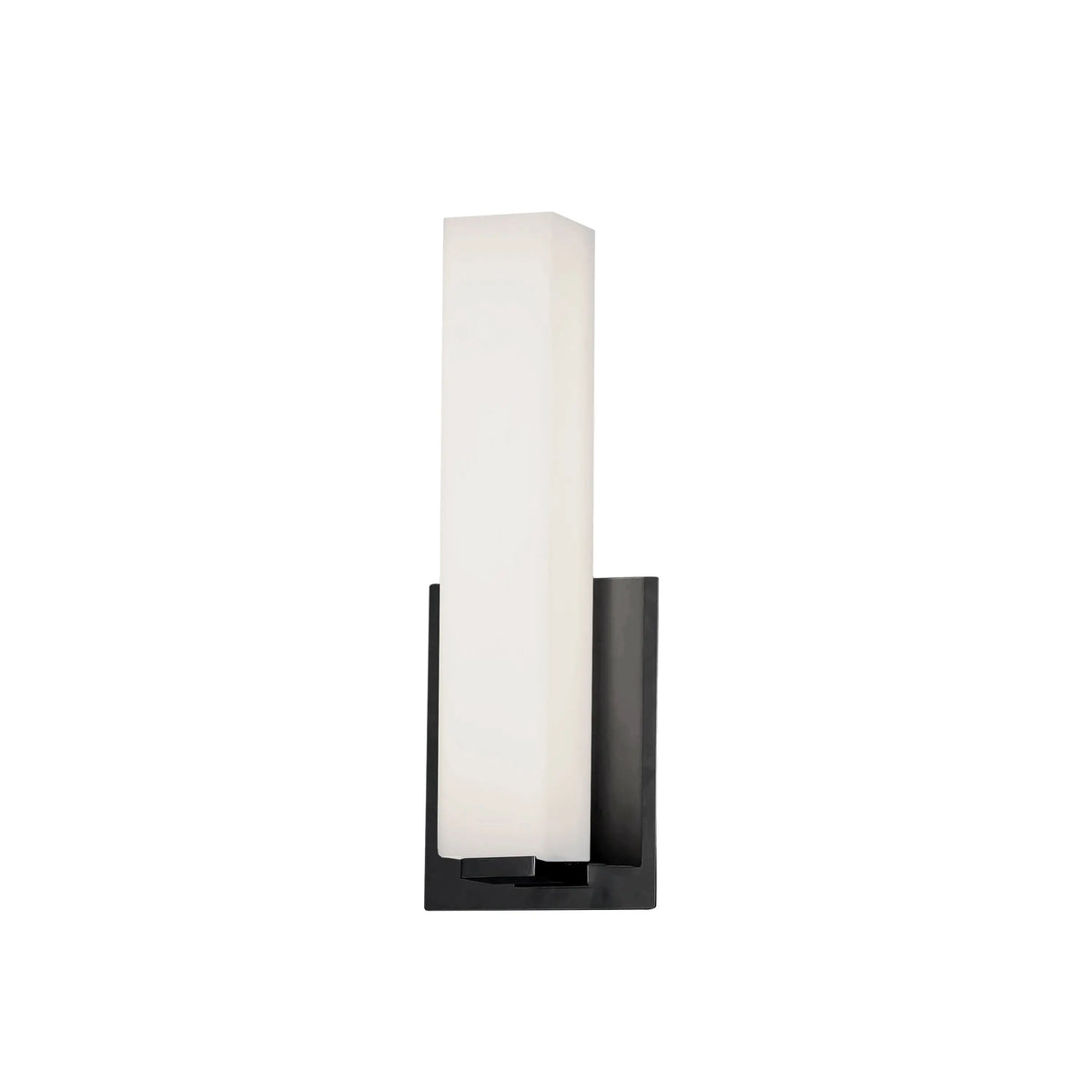 Dainolite 12W Matte Black Vanity Light w/ White Glass