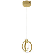 Dainolite 14W Pendant, Aged Brass with White Silicone Diffuser