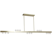 Dainolite 15 Light Horizontal Pendant in Aged Brass w/ Frosted Glass
