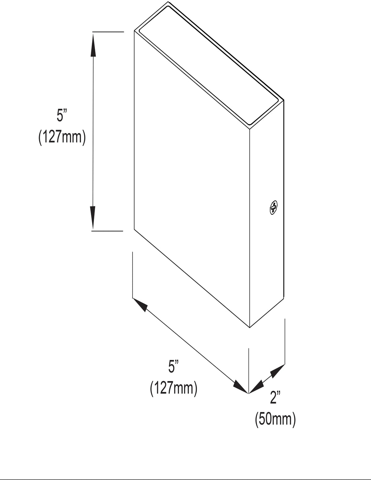 Dainolite 15W LED Outdoor Wall Sconce, Matte Black with Frosted Acrylic Diffuser