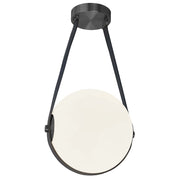 Dainolite 15W Pendant Matte Black with White Opal Glass