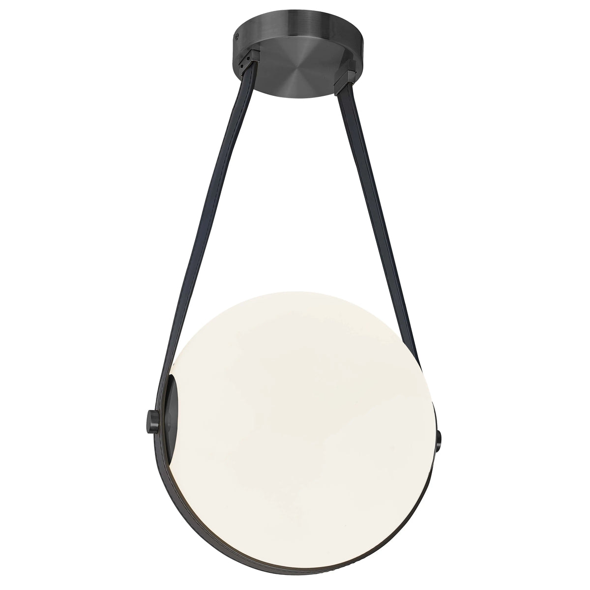 Dainolite 15W Pendant Matte Black with White Opal Glass
