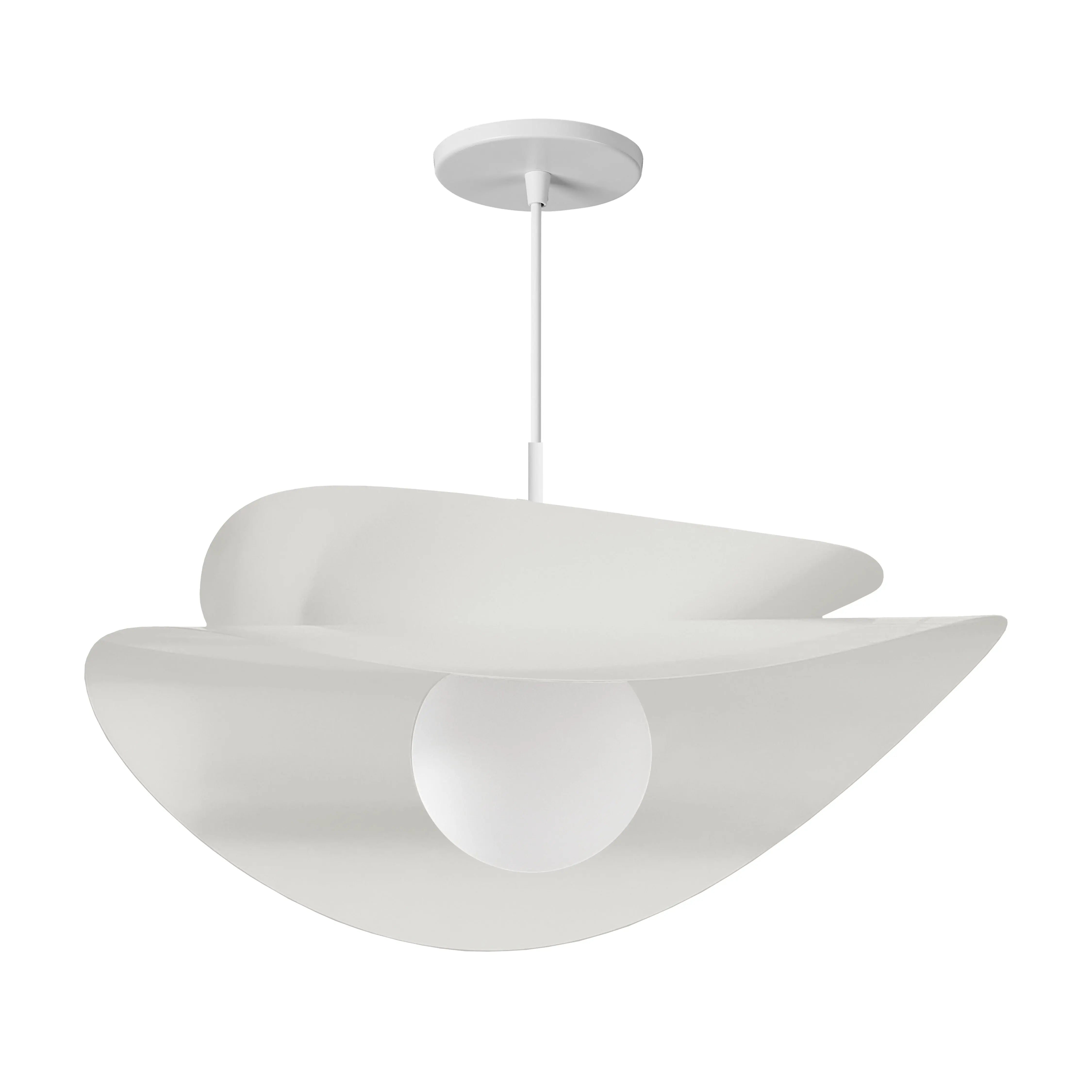 Dainolite 15W Pendant in Matte White w/ Opal Glass