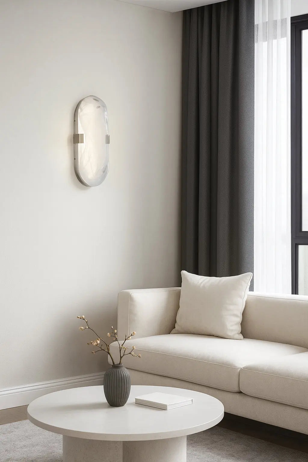 Dainolite 15W Polished Chrome Wall Sconce with Alabaster Glass