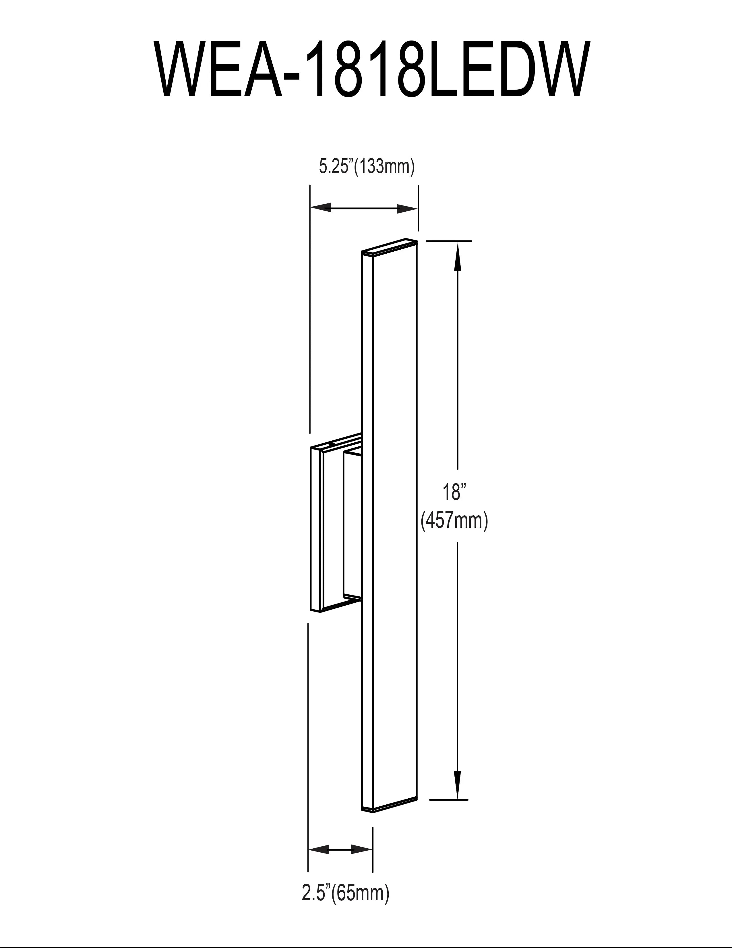 Dainolite 15W Wall Sconce in Matte Black