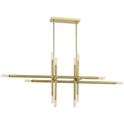 Dainolite 16 Light Incandescent Horizontal Pendant, Aged Brass