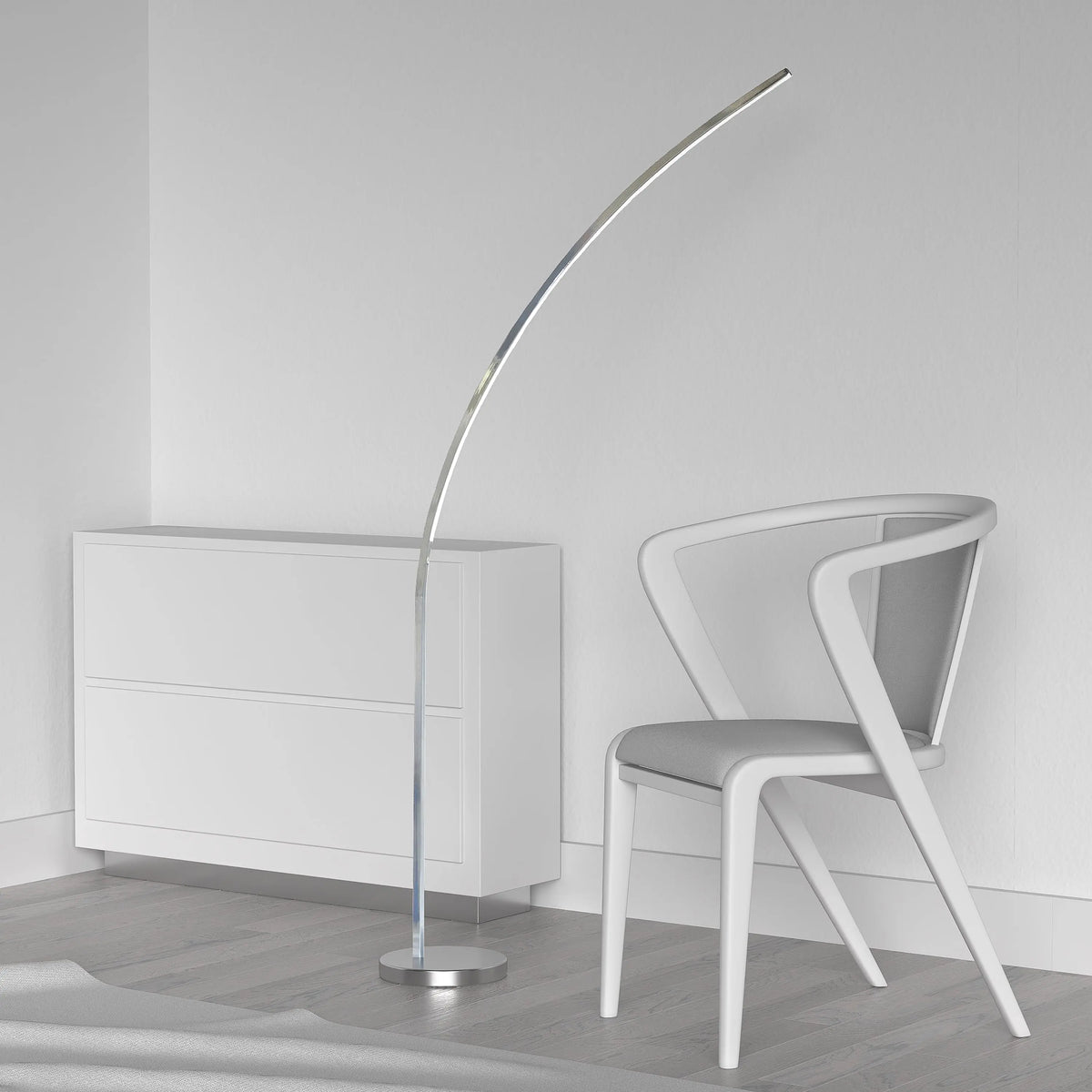 Dainolite 16W LED Floor Lamp Polished Chrome Finish