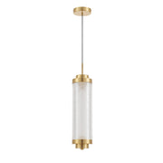 Dainolite 16W Pendant in Aged Brass w/ Clear Acrylic Diffuser