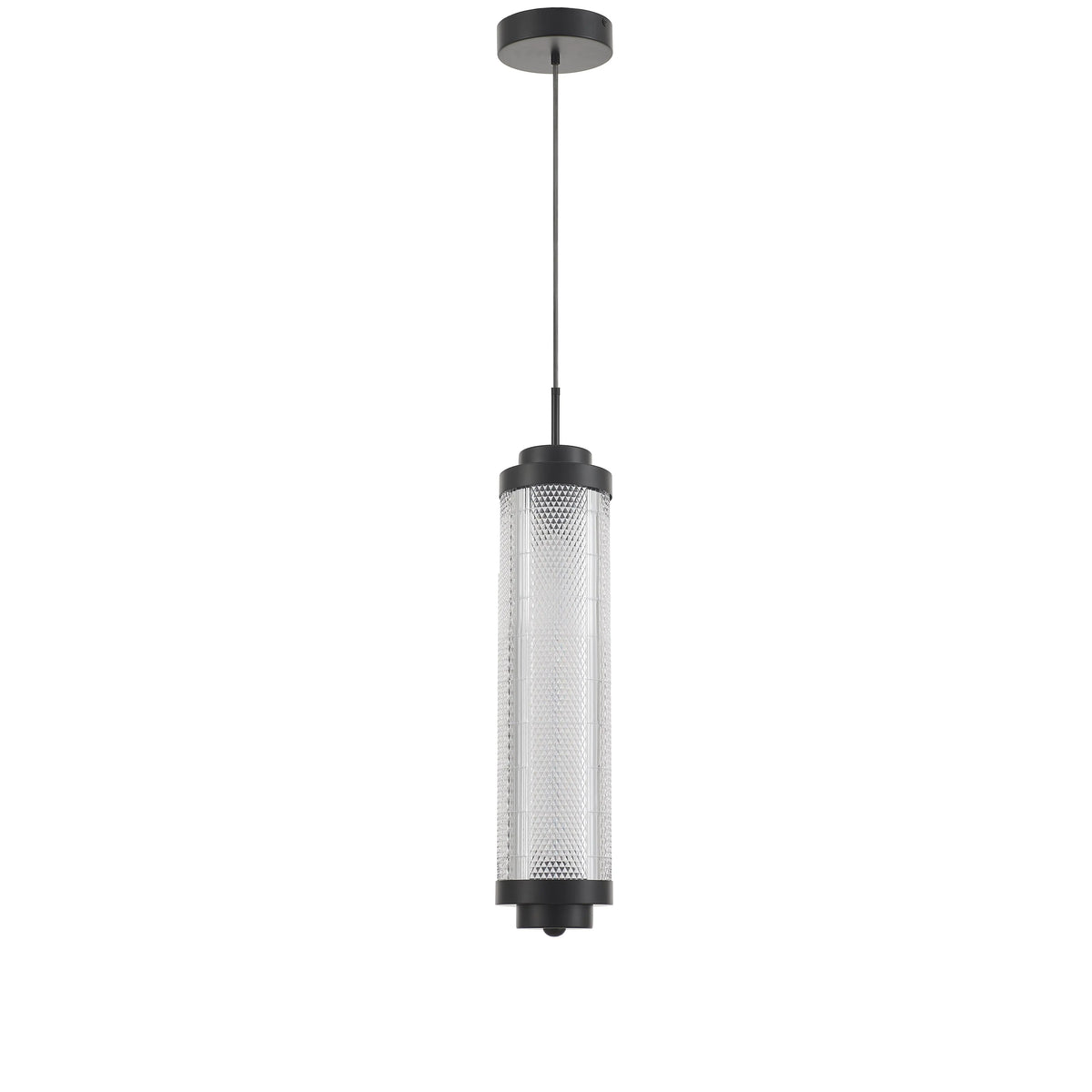 Dainolite 16W Pendant in Matte Black w/ Clear Acrylic Diffuser